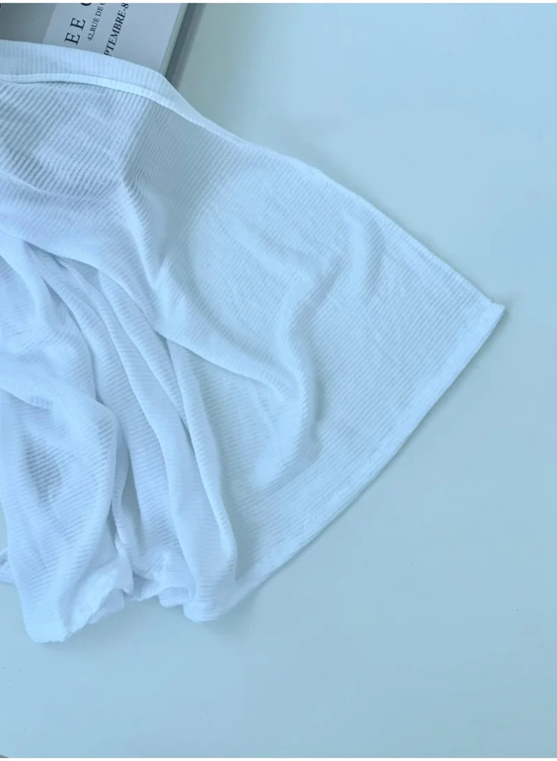 AL BENT AL SHARQIEH white stripped cotton hijab shawl for Women | Best Price UAE